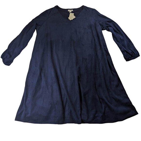 Cato Dresses & Skirts - Cato Dress Womens Plus 22/24 Dark Blue Cold Shoulder Knee Length Velvety Soft